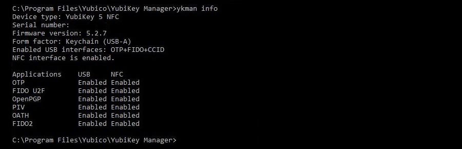 Yubikey Manager CLI